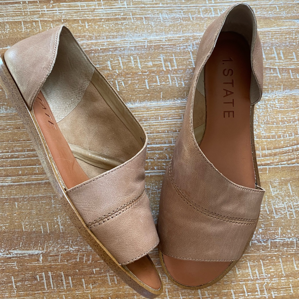 1. State Tan and Brown Mules Asymmetrical Design